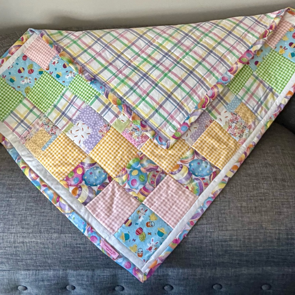 Colorful Patchwork Baby Easter Quilt